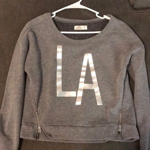 Hollister gray cropped sweater